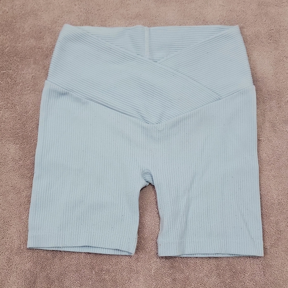 Derek Heart Ribbed Bike Shorts Blue Youth Small